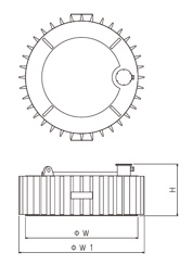 単体形鉄片除去機(乾式)KEM-FH　外形寸法図